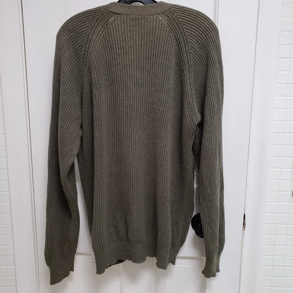 GAP Sage Green Oversized Boyfriend Cardigan Sweater Rib Knit Pockets S
